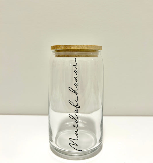 Maid of Honor Glass Can 16oz