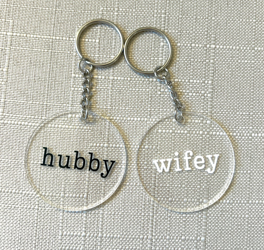 Hubby & Wifey Keychain Set