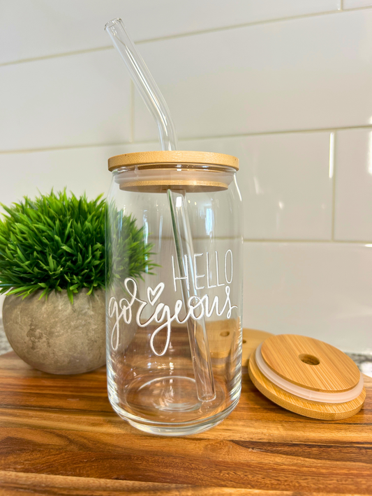Hello Gorgeous Glass Can 16oz