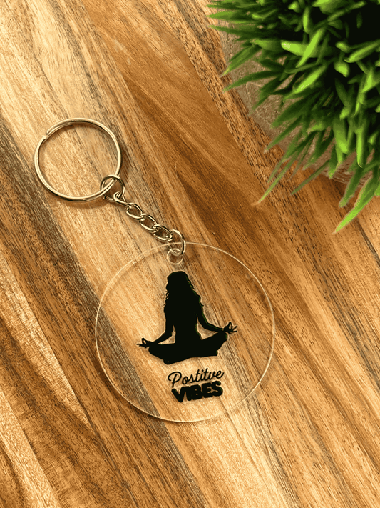 Positive Wavy Vibes Keychain